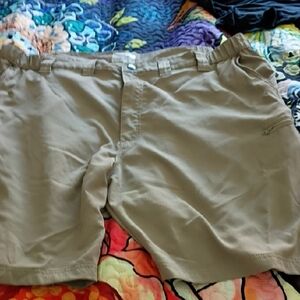 Tan Cargo Shorts with Relaxed Fit and Belt Loops